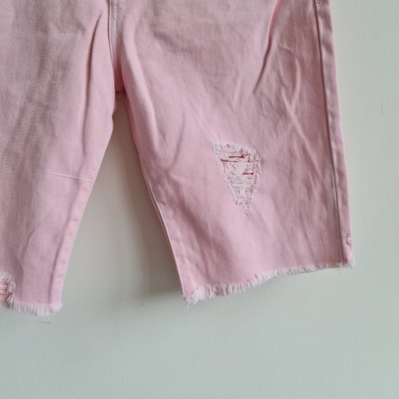 Zara Pink Denim Slim Shorts EU 38 Zip Pockets - Picture 3 of 7